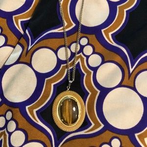 Custom Made Tiger's Eye Oval Pendant Necklace
